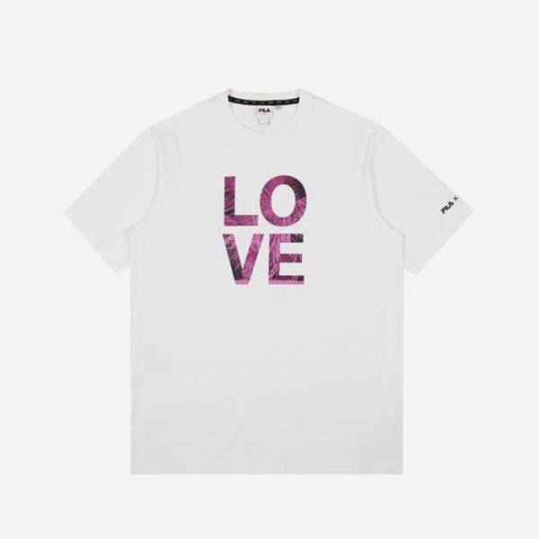 Camisetas Fila Mulher Branco - Fila Artist Graphic Love S/S Portugal Online,HIMK-10328